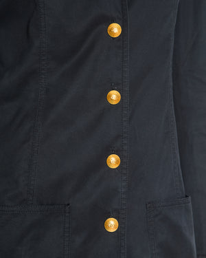 Chanel Black Vintage Lightweight Jacket With Gold CC Logo Buttons Size FR 36/38 (UK 8/10)