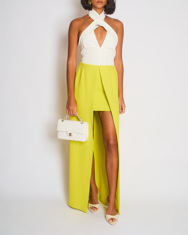 Christian Dior Lime Green Open Maxi Skirt with Pockets FR 34 (UK 6)
