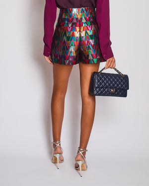 Valentino Pink V-Logo Metallic Shorts Size IT 46 (UK 14)