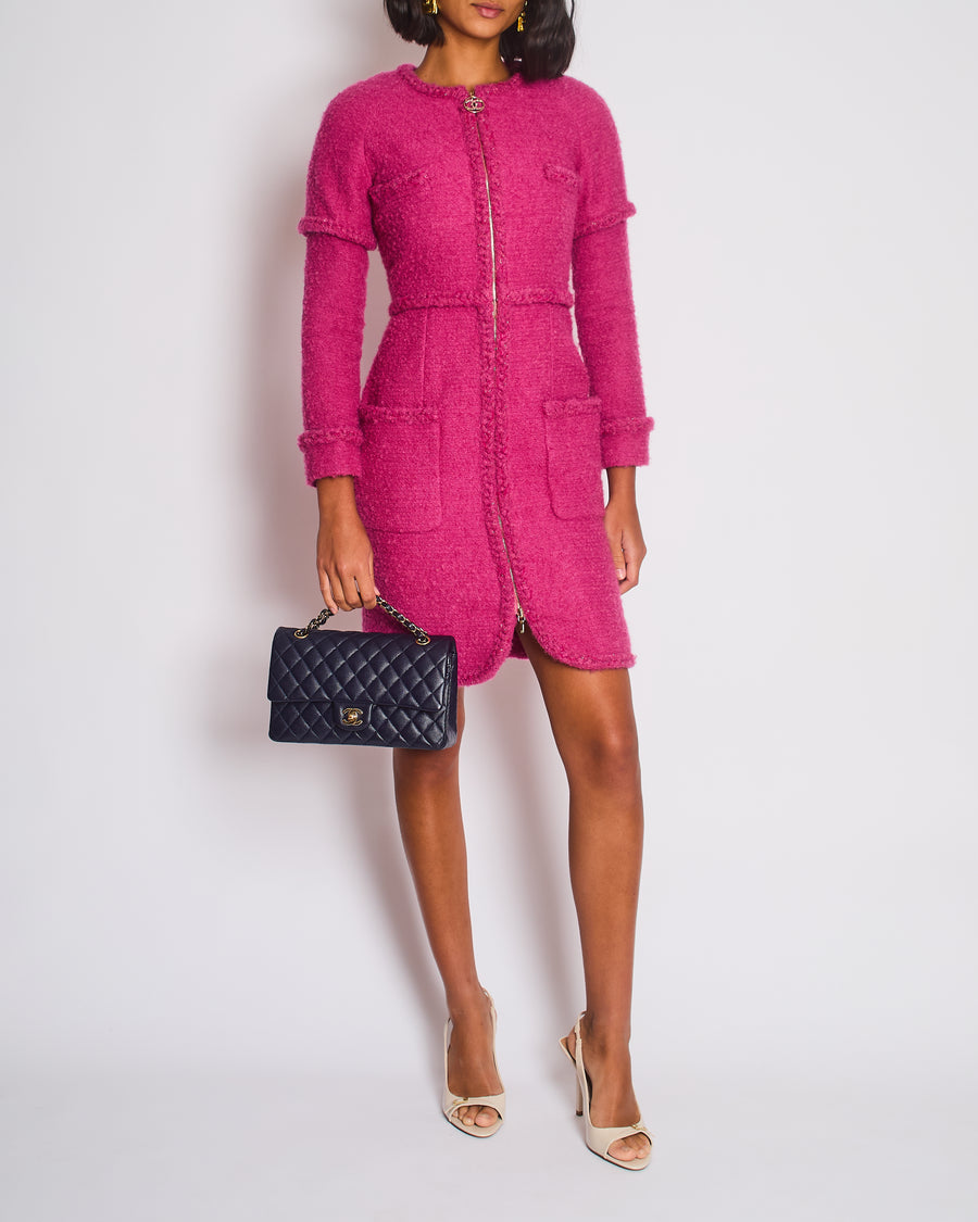 Chanel AW/19 Pink Long Sleeve Tweed Jacket Size FR 34 (UK 6)
