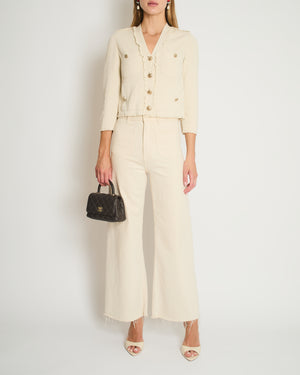 Chanel SS/16 ACT 1 Cream Knitted Cardigan with CC Button Detail Size FR 34 (UK 6)
