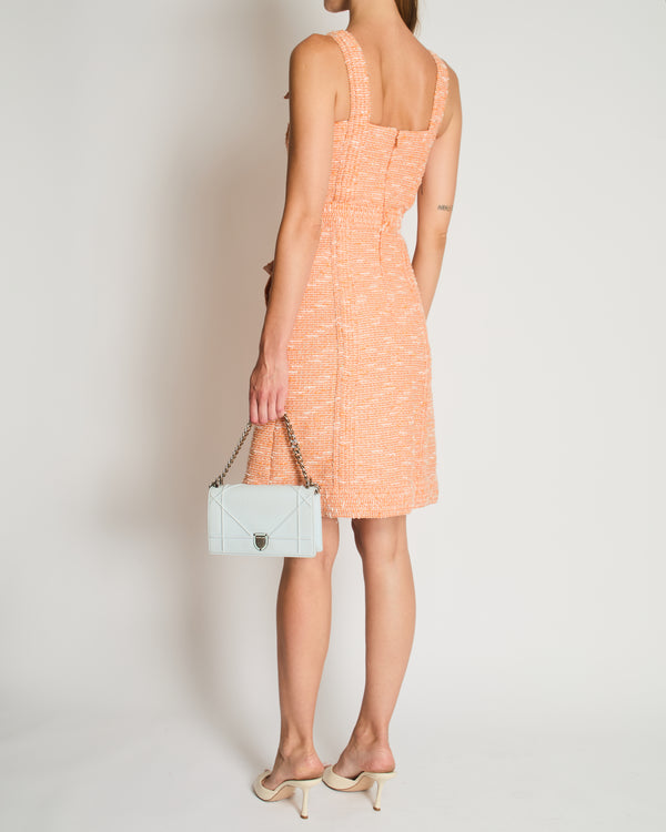 Chanel 17/C Orange Tweed Strap Midi Dress with Pocket Detail Size FR 34 (UK 6)