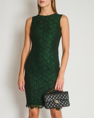 Dolce & Gabbana Green Sleeveless Lace Midi Dress Size IT 38 (UK 6)