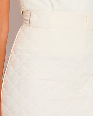 Fendi White Quilted Midi Skirt Size IT 36 (UK 4)