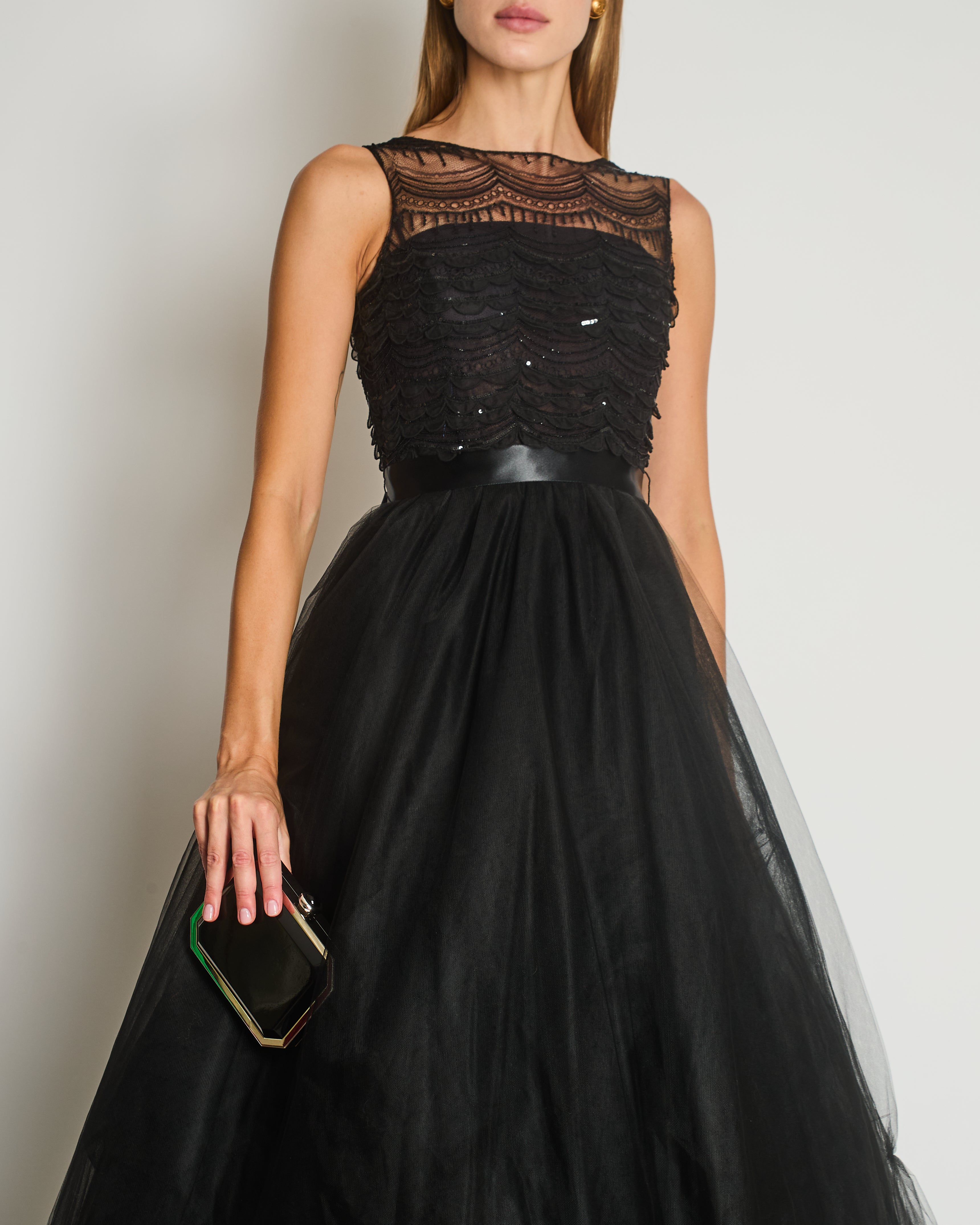 Oscar de la Renta★素敵!Black/Sequin Detail Sleeveless Dress Oscar de la Renta☆素敵!Black/Sequin Detail Sleeveless Dress