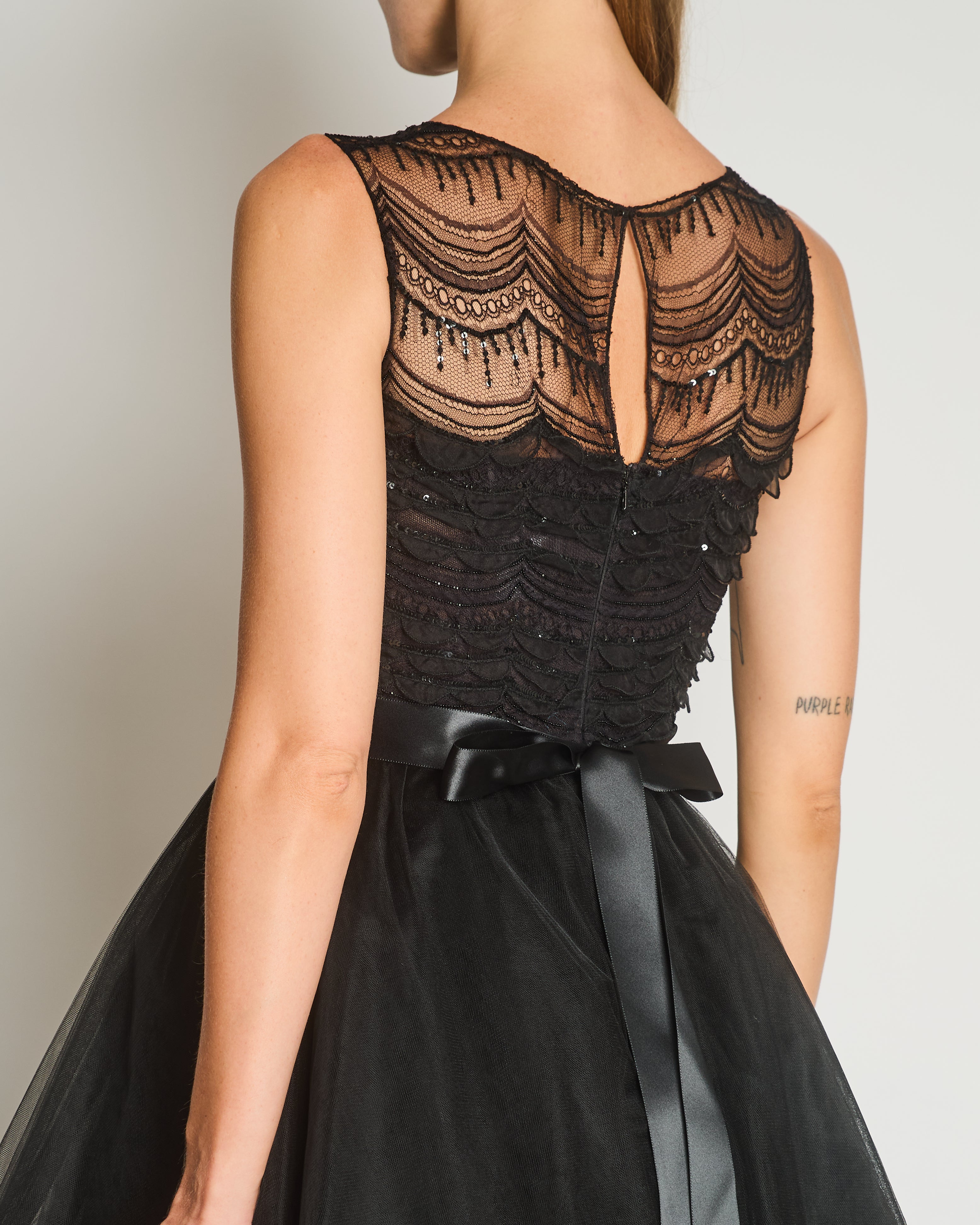 Oscar de la Renta★素敵!Black/Sequin Detail Sleeveless Dress HOT* Oscar De La Renta Black Sleeveless Maxi Gown Dress with