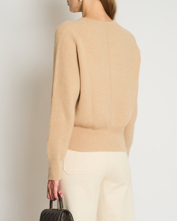 The Row Beige Oversized Ribbed Cashmere Jumper Size M (UK 8/10)