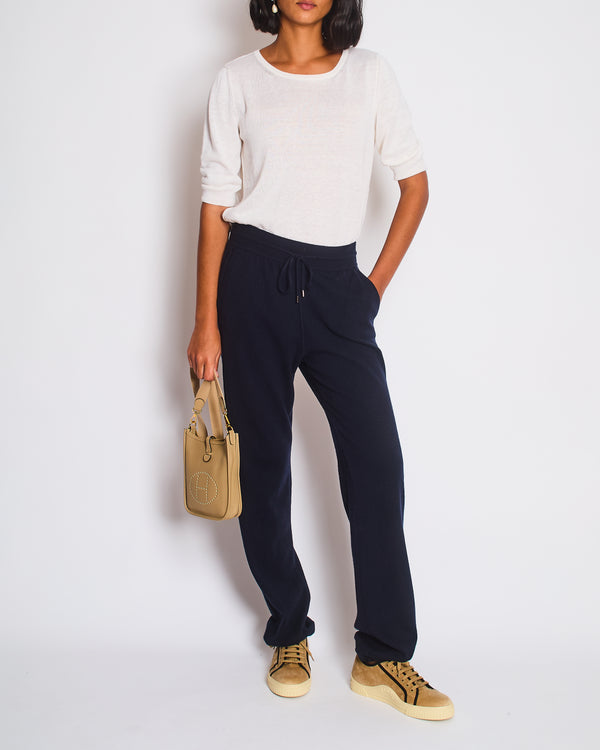 Loro Piana Navy Cashmere Tracksuit Pants Size IT 44 (UK 12)