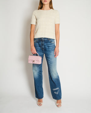 Chanel Blue Straight Leg Washed Coco CC Jeans Size FR 40 (UK 12)
