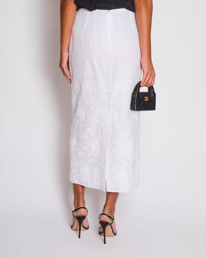 Valentino White Floral Embroidered Maxi Skirt Size IT 42 (UK 10) RRP £2,800