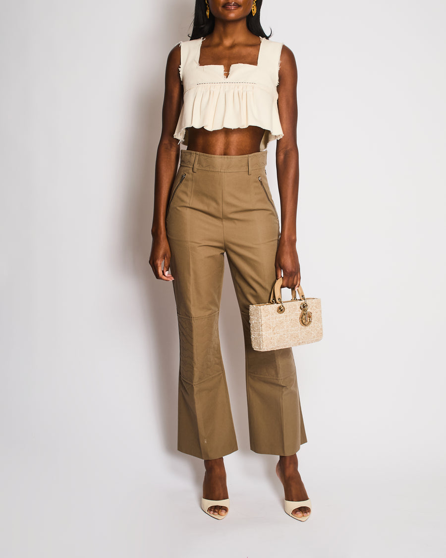 Hermès Khaki Straight Leg Riding Trousers Size FR 38 (UK 10)
