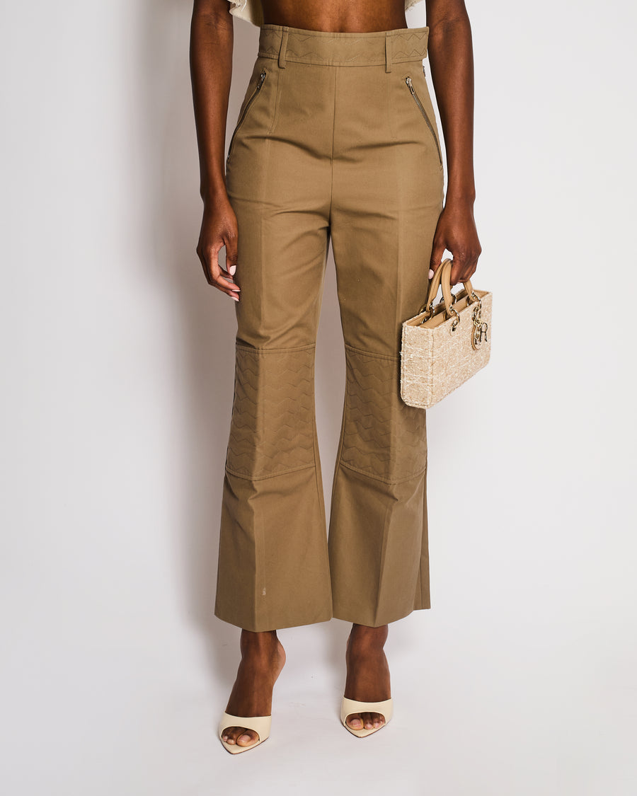 Hermès Khaki Straight Leg Riding Trousers Size FR 38 (UK 10)