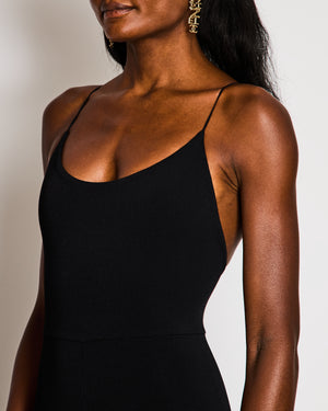 Valentino Black Spandex Spaghetti Strap Full Leg Bodysuit Size XS (UK 4)