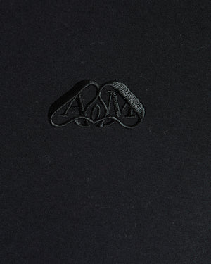 Alexander McQueen Black Cotton Round Collar T-Shirt with Logo Size IT 38 (UK 6)