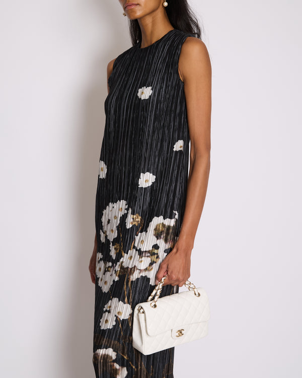 Erdem S25 Black and White Floral Pleated Midi Dress Size UK 4 (FR 32) RRP £1215
