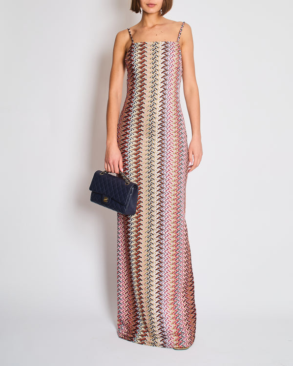 Missoni Multicolour Metallic Maxi Dress with Open Back Size IT 40 (UK 8)