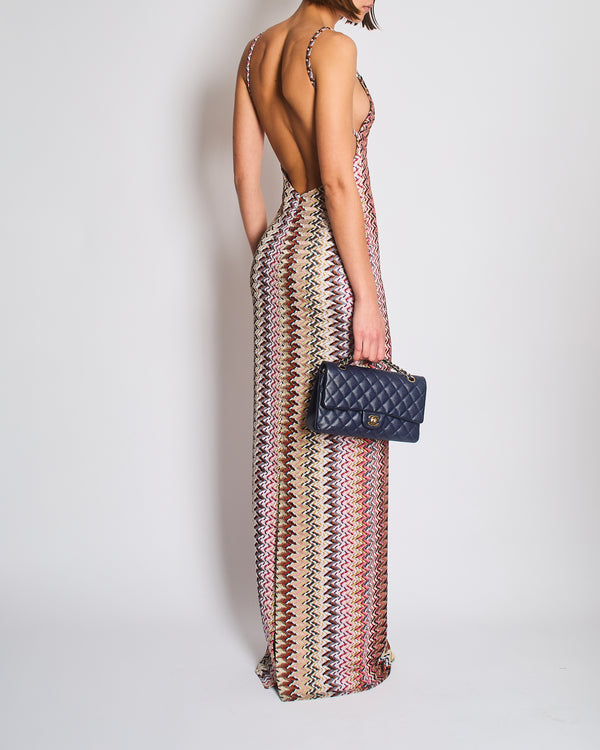 Missoni Multicolour Metallic Maxi Dress with Open Back Size IT 40 (UK 8)
