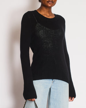 Khaite Black Long-Sleeve Cashmere Jumper Size M (UK 10)