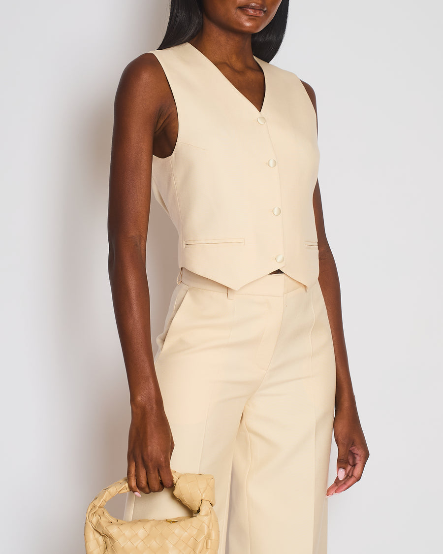 Magda Butrym Cream Waistcoat and Trouser Set Size FR 34 (UK 6)