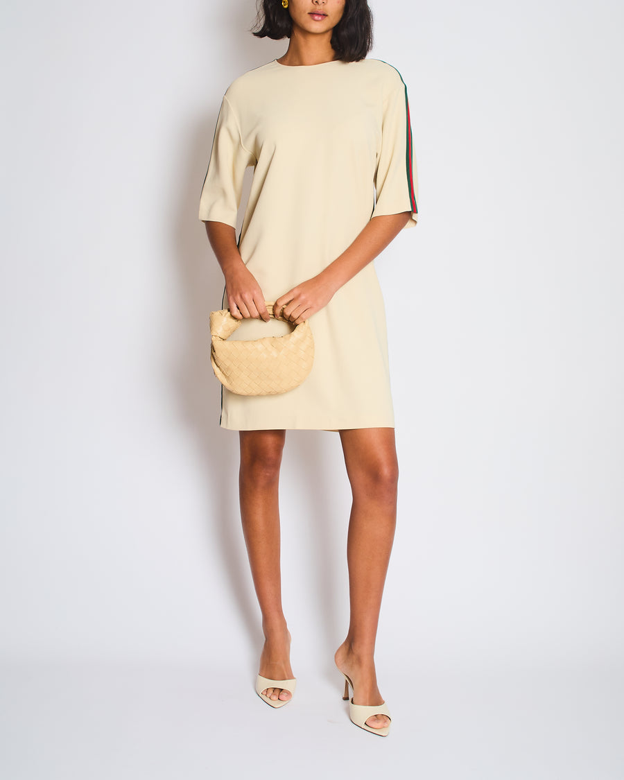 Gucci Beige Web Stripe Tunic Short Dress Size IT 40 (UK 8)