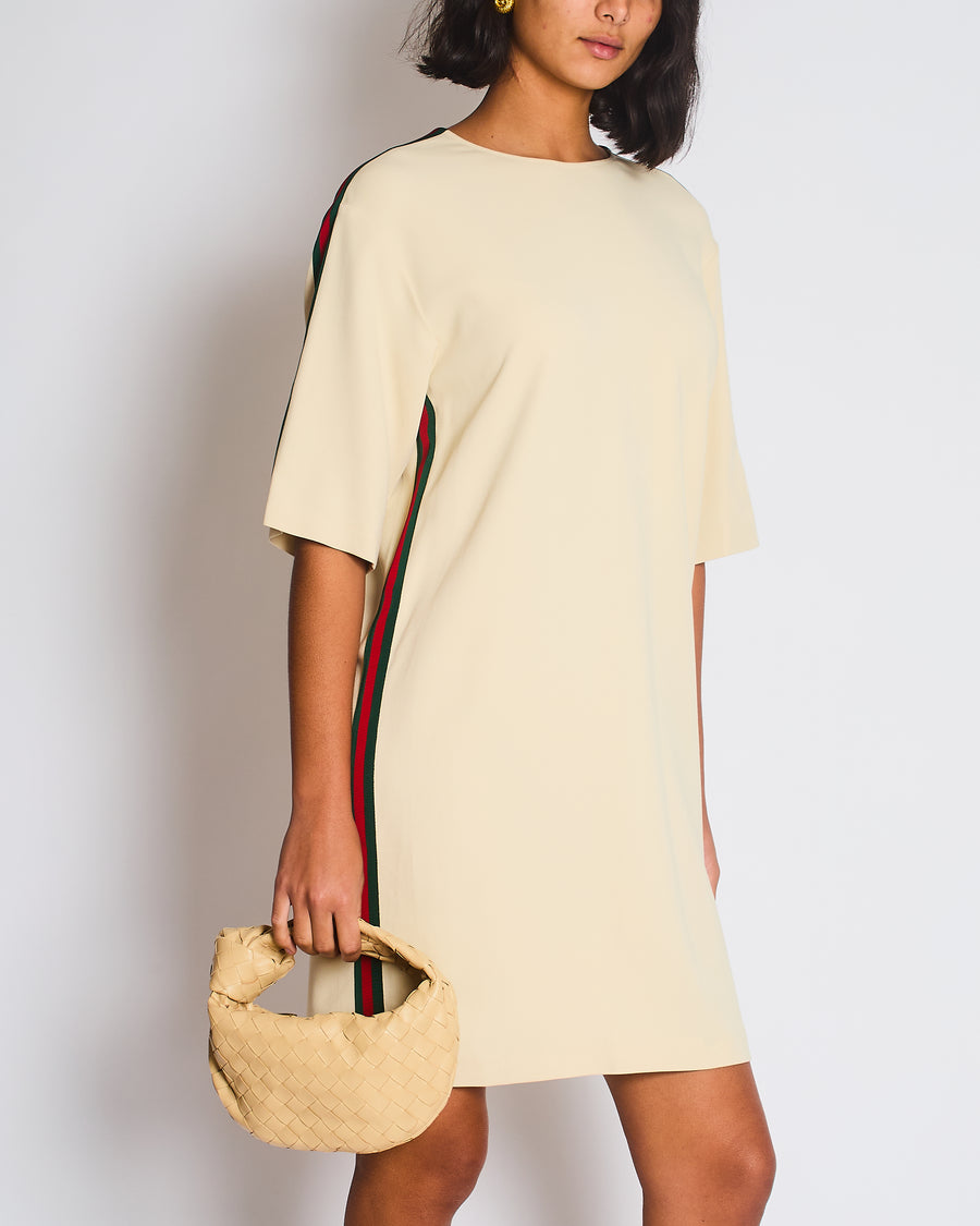 Gucci Beige Web Stripe Tunic Short Dress Size IT 40 (UK 8)