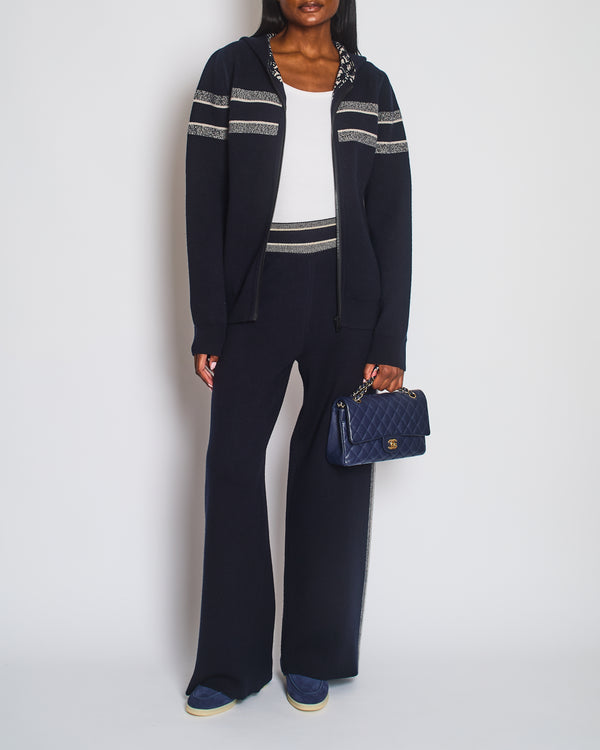 Christian Dior Navy Cashmere Reversible Monogram Zip-Up Jumper FR 42 (UK 14)