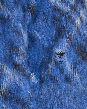 Christian Dior Blue Checkered Mohair Jumper Size FR 38 (UK 10)