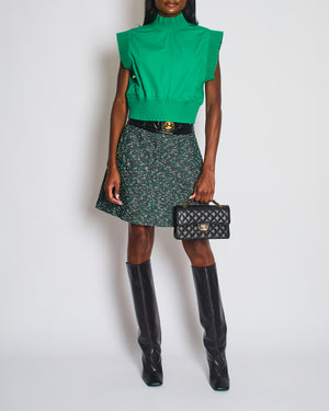 Louis Vuitton Green Sleeveless Top with Logo Tie Detail Size FR 38 (UK 10)