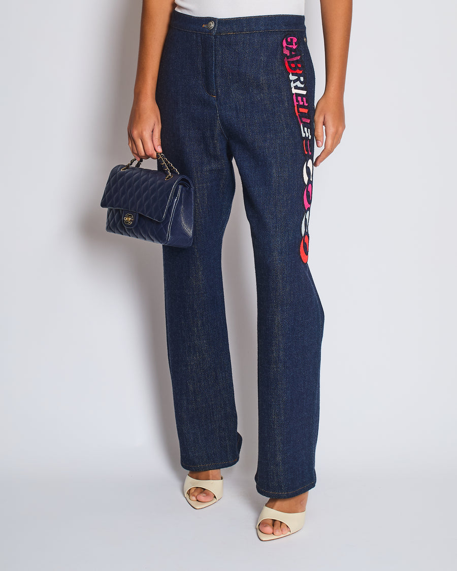 Chanel Dark Indigo "Gabrielle Coco" Straight Leg Jeans Size FR 40 (UK 12)