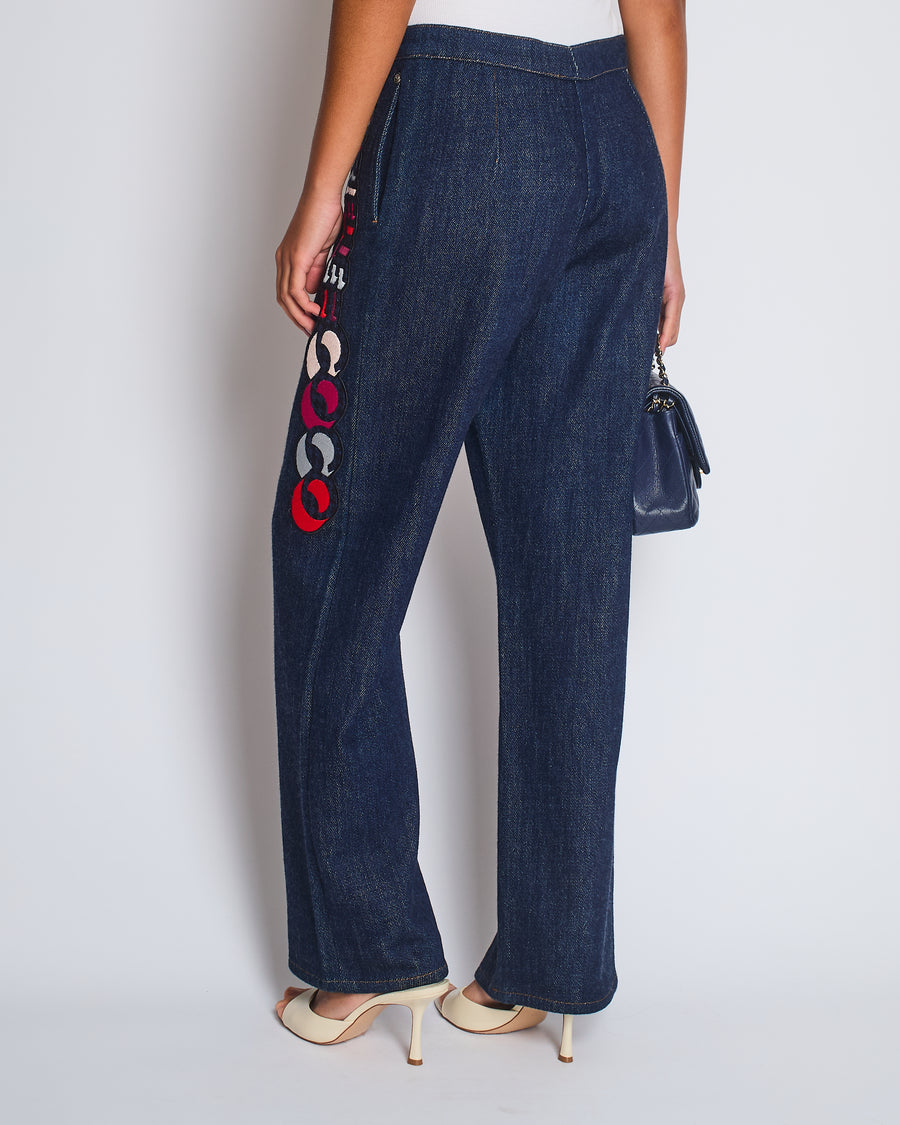 Chanel Dark Indigo "Gabrielle Coco" Straight Leg Jeans Size FR 40 (UK 12)