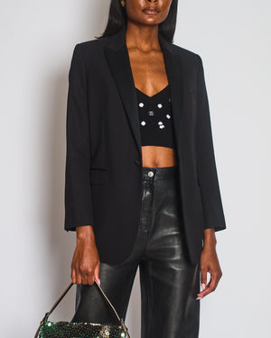 Celine Black Blazer with Satin Lapel Size FR 36 (UK 8)