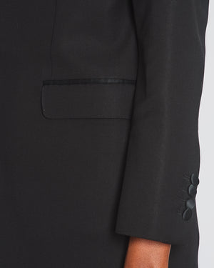 Celine Black Blazer with Satin Lapel Size FR 36 (UK 8)