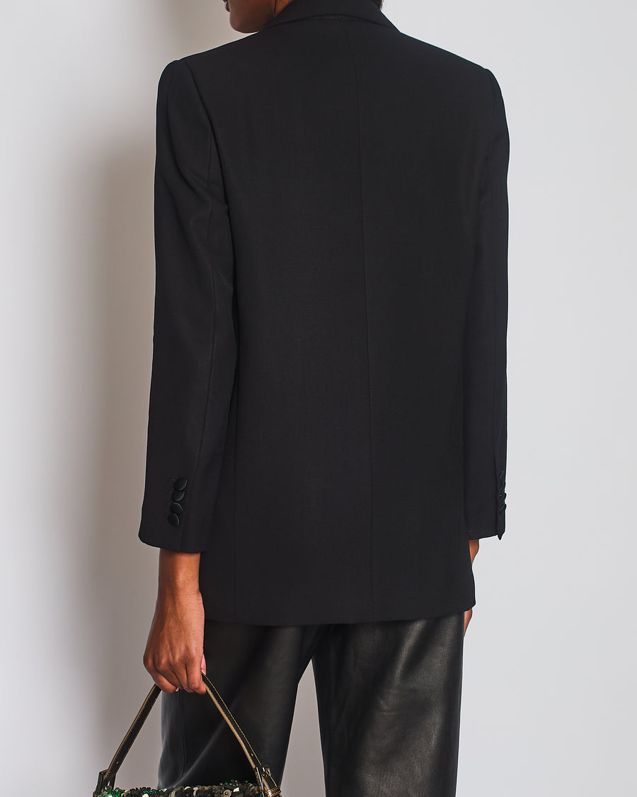 Celine Black Blazer with Satin Lapel Size FR 36 (UK 8)