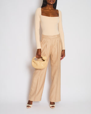Max Mara Beige Two-Piece Double Breasted Suit with Lapel Detail Size IT 42 (UK 10)