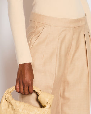Max Mara Beige Two-Piece Double Breasted Suit with Lapel Detail Size IT 42 (UK 10)
