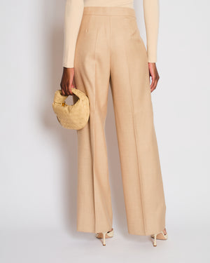 Max Mara Beige Two-Piece Double Breasted Suit with Lapel Detail Size IT 42 (UK 10)