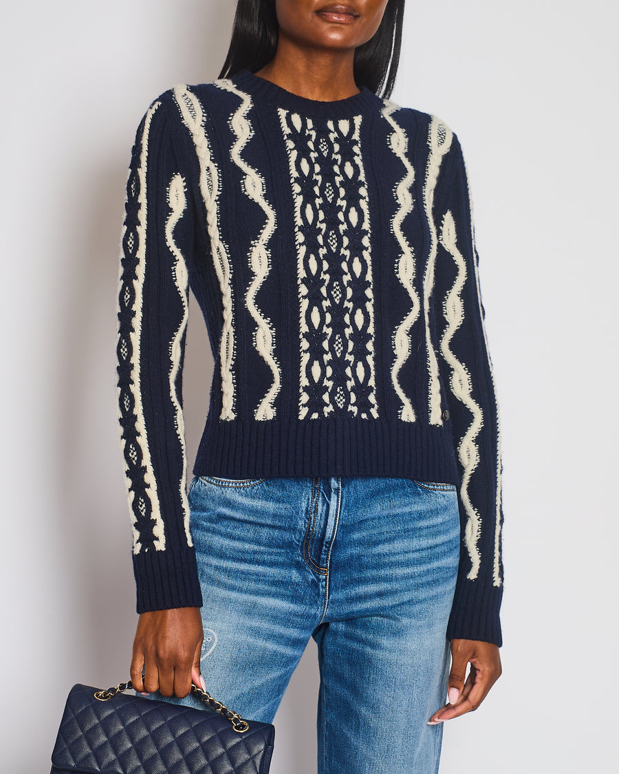 Chanel 18A Paris Hamburg Knitted Glitter Jumper Size FR 38 (UK 10)