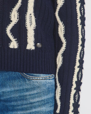 Chanel 18A Paris Hamburg Knitted Glitter Jumper Size FR 38 (UK 10)