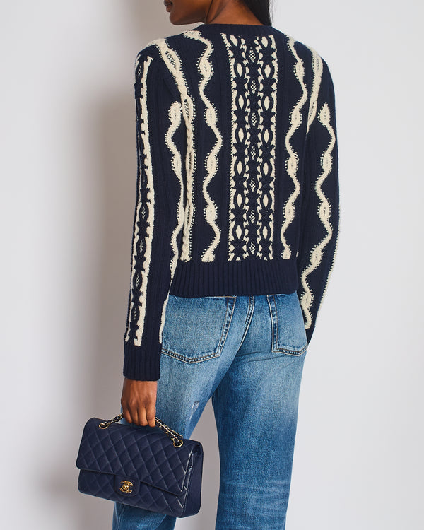 Chanel 18A Paris Hamburg Knitted Glitter Jumper Size FR 38 (UK 10)