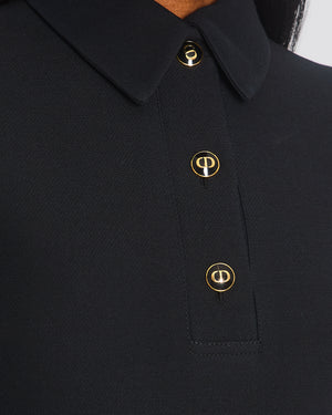 Christian Dior Black Mini Short Sleeve Dress with CD Logo Buttons Detail Size FR 36 (UK 8) RRP £3,000