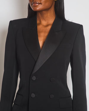 Saint Laurent Black Long Sleeve Blazer with Satin Lapel Size FR 36 (UK 8)