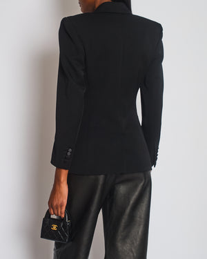 Saint Laurent Black Long Sleeve Blazer with Satin Lapel Size FR 36 (UK 8)