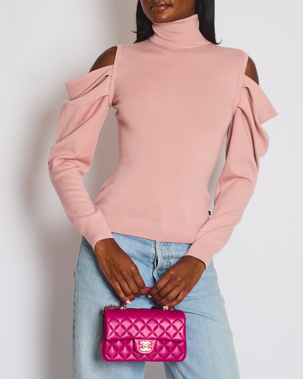 Louis Vuitton Pink Cut-Out Long Sleeve Jumper Size S (UK 8)