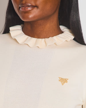 Louis Vuitton Cream High Neck Jumper with Logo Detail Size XS (UK 6)