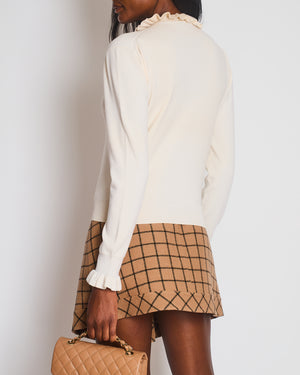 Louis Vuitton Cream High Neck Jumper with Logo Detail Size XS (UK 6)