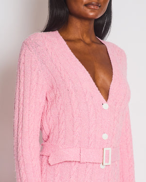 *HOT* Chanel Pink Long Sleeve Cardigan Dress with Belt Detail Size FR 38 (UK 10)