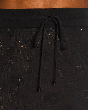 Chanel Black Knitted A-Line Skirt with Scalloped Edge Detail Size FR 38 (UK 10)