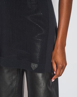 Louis Vuitton Black Crochet Vest with Logo Chain Detail Size XS (UK 6)