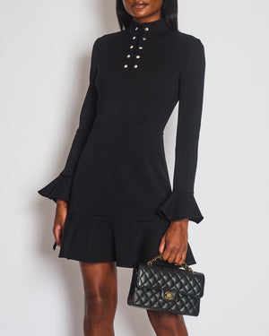 Louis Vuitton Black Long Sleeve Button Down Mini Dress Size FR 38 (UK 10)