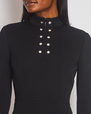 Louis Vuitton Black Long Sleeve Button Down Mini Dress Size FR 38 (UK 10)